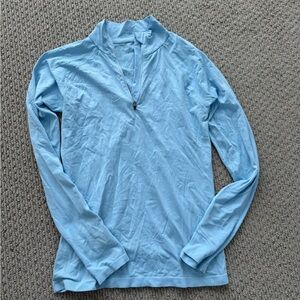 Athleta Blue Cowl Neck Sweater Lightweight Performance